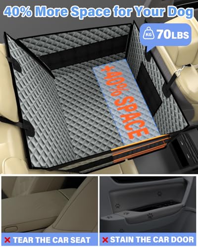 Image of Instraella Dog Car Seat for Large Dogs, Hard Bottom Half Back Seat Extender