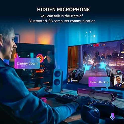 Edifier Mg300 Computer Sound Bar: Loud Computer Speakers With Deep Bass - Switch Rgb Built-In Microphone For Gaming Speakers Wireless Bluetooth 5.3 & Usb Adapter Pc Sound Bar For Desktop #TOP2