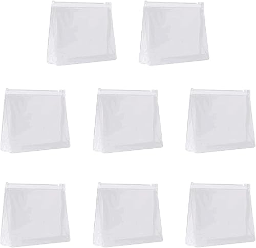 JIAKAI Mini pequeño PVC transparente plástico cosmético organizador bolsa con cierre de cremallera para viajes de vacaciones, baño y organización de