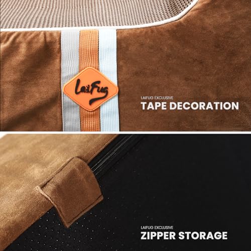 Image of Laifug Orthopedic Memory Foam Extra Large Dog Bed with Pillow and Durable Water Proof Liner & Removable Washable Cover & Smart Design (Jumbo (50 inchx36 inchx10 inch), Chocolate)