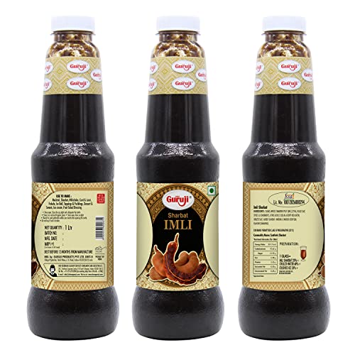 Image of Shree Guruji Badam Kesar Dry Fruit Sharbat & Imli Sharbat Combo Pack Milk Beverage Instant Syrup Refreshing Drink for Summer (1 Litre)