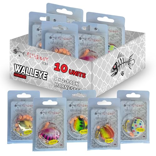 Fishbone Tackle Glow Walleye Spinner Rig Harness – Worm