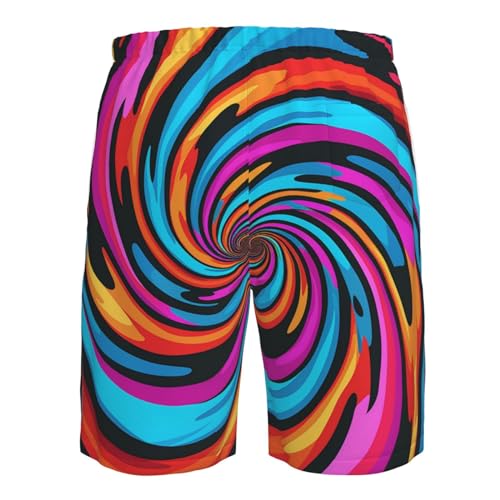 Spiral Trippy Illusion Psychedelic Colorful Mens Swim Trunks Swim Board for Teen Shorts Surf Swimming Beach Trunks Medium2