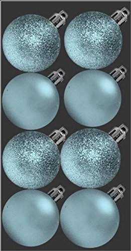 8 Matt & Glitter Christmas Tree Baubles Home Party...