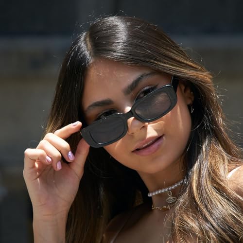 Rectangle Sunglasses for Women Men 90s Vintage Fashion Narrow Square Frame UV400 Protection4