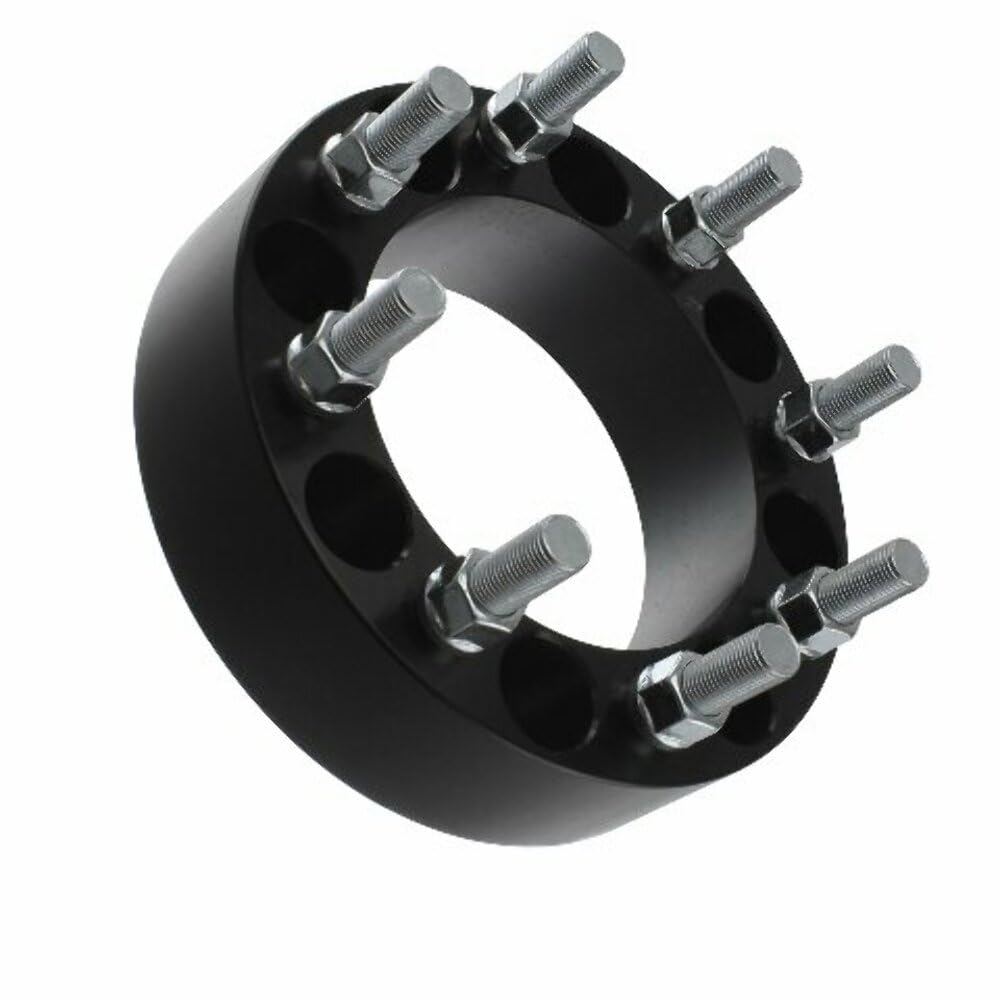 1.5" 8x6.5 Wheel Spacers - Wider Stance, Increased Clearance, Fits 2012-2023 Ram 2500 3500-1.5 Inch (38mm), 8x165, 14x1.5 Studs - Pair of 2 - Black