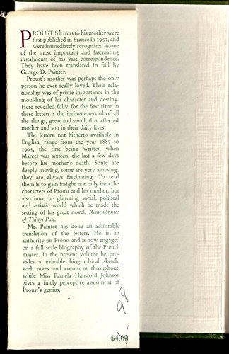 MARCEL PROUST. Letters to His Mother. Translate... B002ULOMNS Book Cover