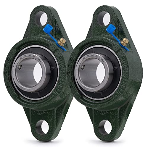 Image of XIKE 2 Pcs UCFL206 Bore 30 mm Pillow Block Flange Mounted Ball Bearings. | Solid Cast Iron Base and Self Aligning Chrome Steel Sealed Bearings