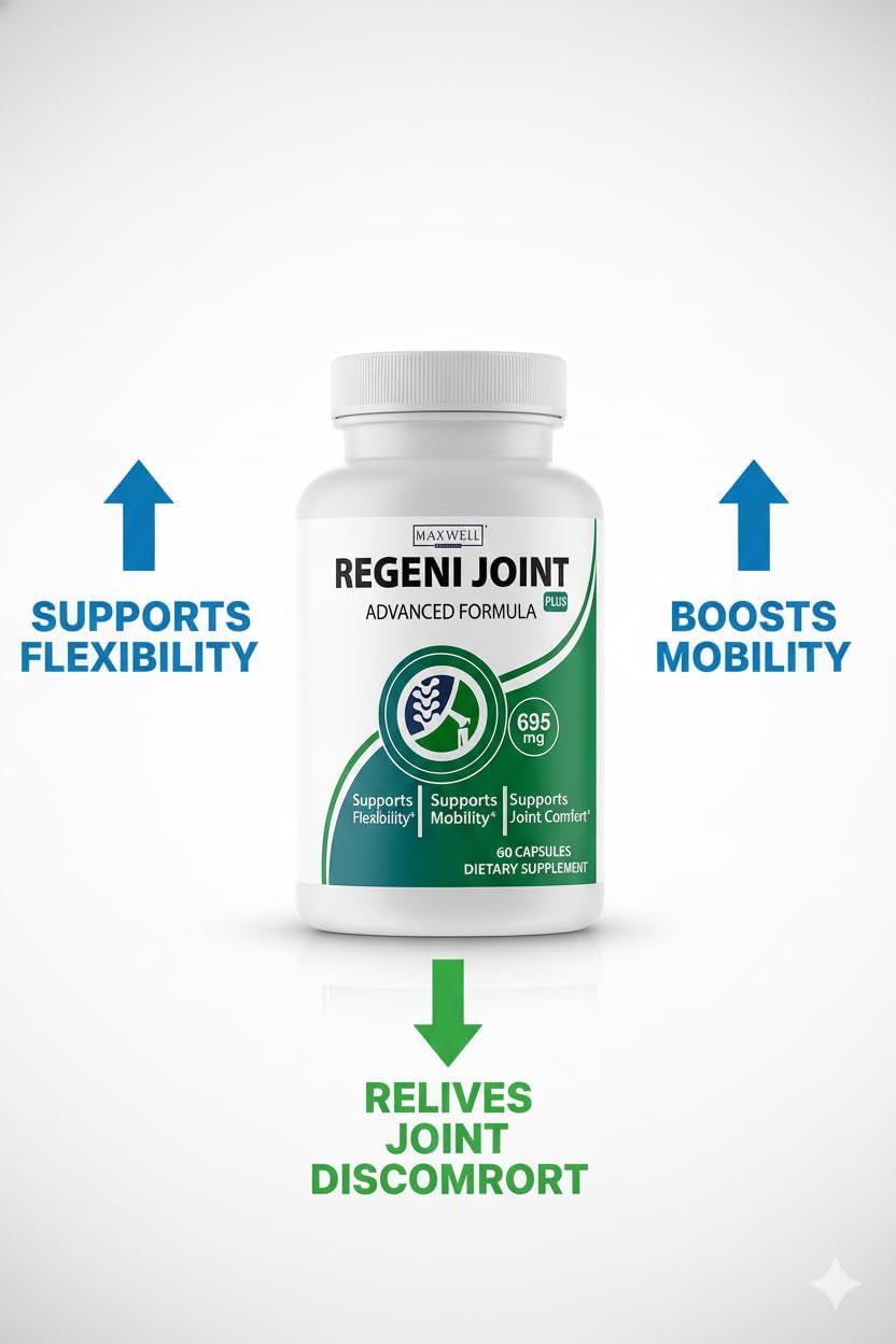 Regeniflex Capsules - Official Joint Advanced Supplement Formula, Maximum Strength, Natural Vitamins for Overall Health & Wellness Review, 60 Capsules (3)