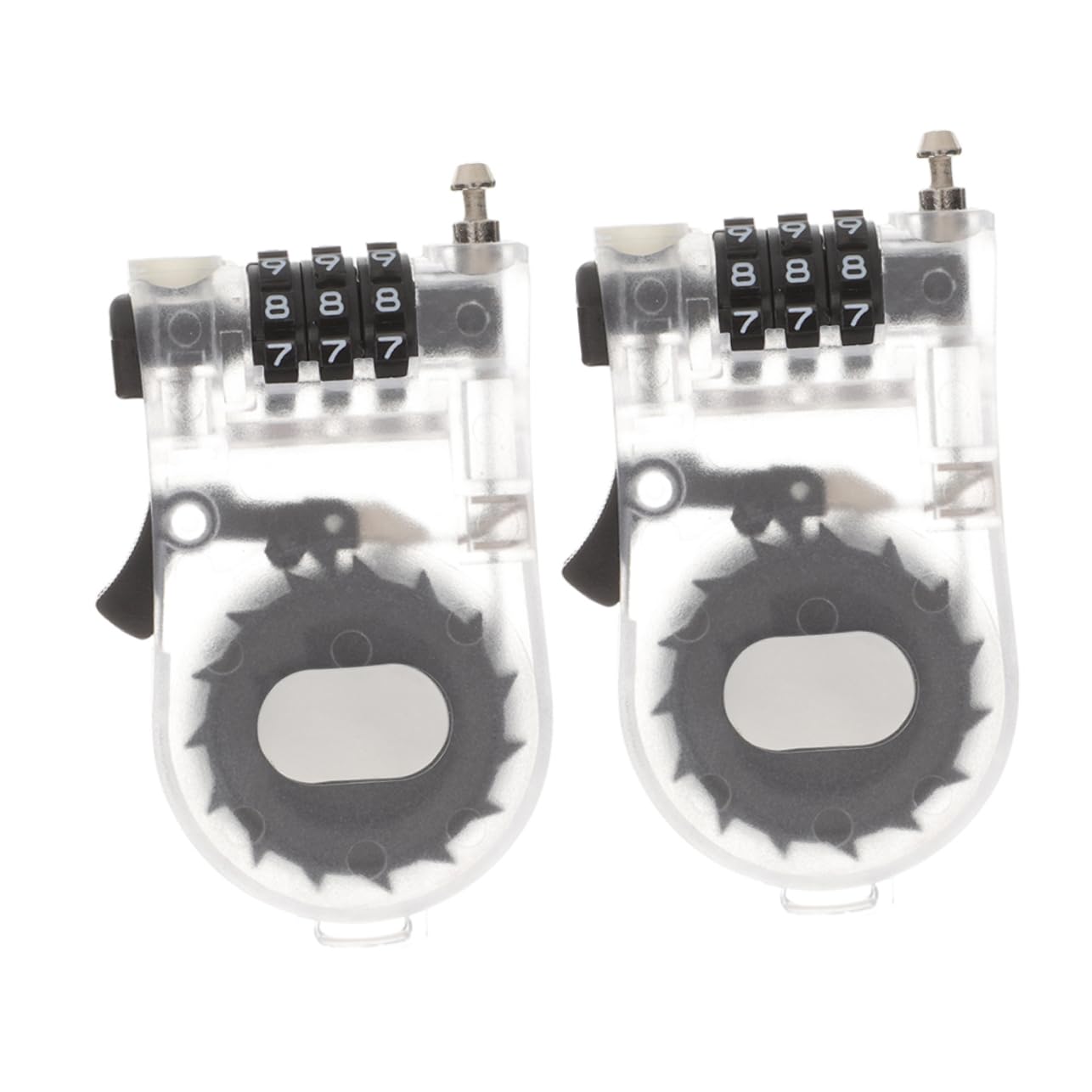 Totority 2Pcs Portable Multi Function Cable Lock Snowboard and Bike Security Lock Easy to Use Theft Lock for Bicycles Motorcycles Skis and More Transparent