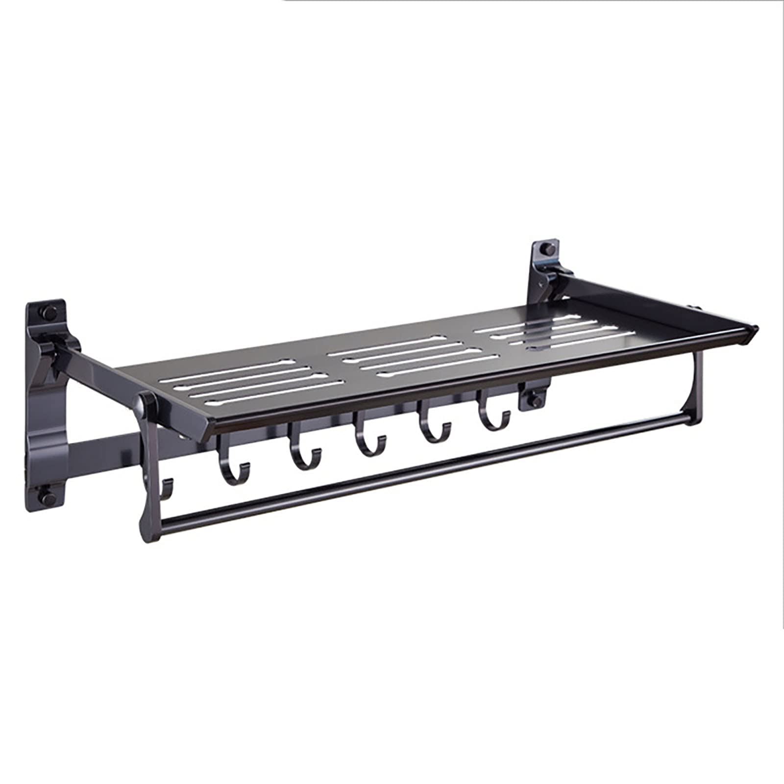 Étagère de salle de bain douche organisateur mural porte-serviettes aluminium