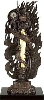 銅製龍剣像 倶利伽羅不動（1尺） 青銅色 ブロンズ像 51E-Amkv2FL._AC_UF350,