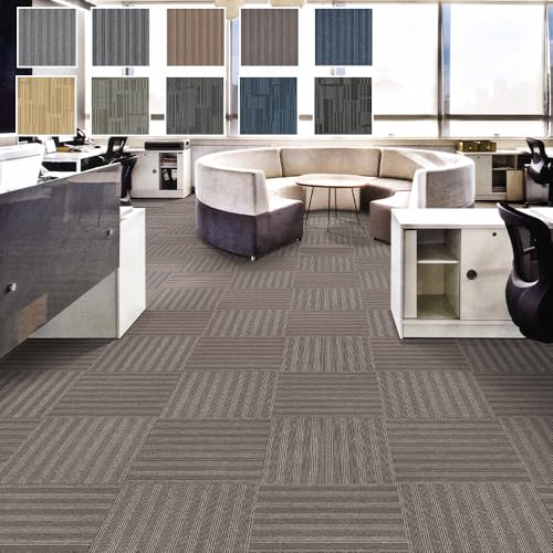 タイルカーペット 50x50cm 厚手5mm 置くだけ 大判 【20枚・約3畳】グレー系 賃貸 オフィス 事務所 室内 カーペット 滑り止め タイル フロアマット 防音 タイルマット フローリングマット 床暖房対応 ずれ防止 磨耗に耐え PVC裏面 耐摩耗