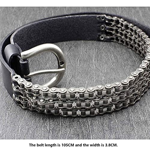 Cintura Fashion Personality Belt Leather Belt Punk Chain Metal Belt Suitable for Jeans and Casual Pants Cintura Jeans4