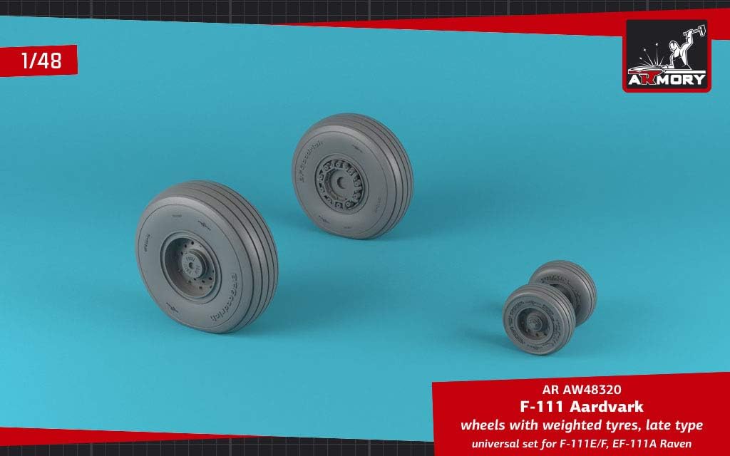 Armory AW48320-1/48 - F-111 Aardvark Late Type Wheels w/Weighted Tires
