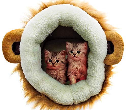 Katzenhöhle Katzen Bett Katzenhaus Pet Katzenbett Löwe oder Giraffen Optik B32 x L36 x H30 cm Schlafplatz. Auch für kleine Hunde geeignet - Image 3