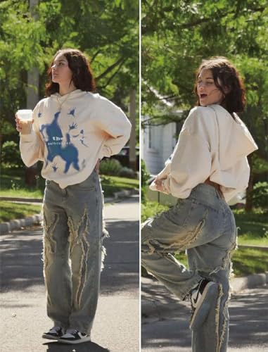 Aelfric Eden Mens Jeans Ripped Patchwork Fringe Denim Pants Wide Leg Y2K Jeans Hip Hop Streetwear Baggy Straight Trousers3