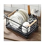 Counter Dish Drying Rack, Stainless Steel Dish Rack with Tray and Utensil Drainer, Dish Racks for...