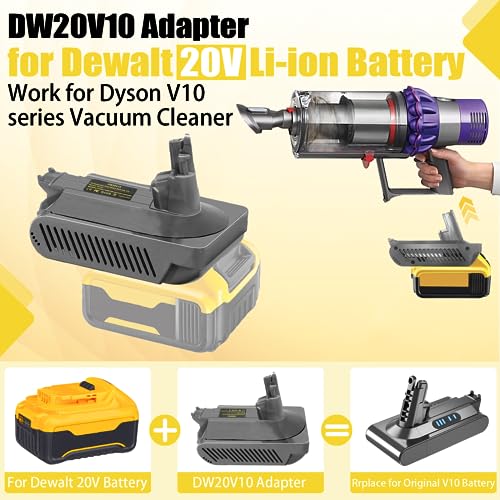 Image of V10 Adapter for Dewalt 20V Battery Convert to for Dyson V10 SV12 Animal Absolute Motorhead Fluffy Total Cordless Stick Vacuum Cleaner (only Adapter)