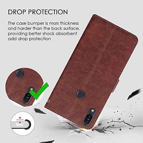 Image of Flip Cover Compatible with Asus Zenfone Max Pro M1 | Premium Leather Finish | Inbuilt Pockets & Stand | Flip Cover Back Case for Asus Zenfone Max Pro M1 (Brown)