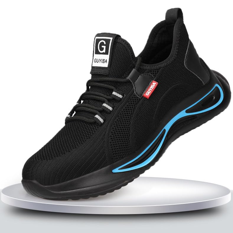 VACSAX Steel Toe Protect Trainer Shoes(35-50), Men's Work Safety Shoes, Hiking Shoes, Good Wear Resistance, Puncture-Proof, Breathable and Non-slip,A-42