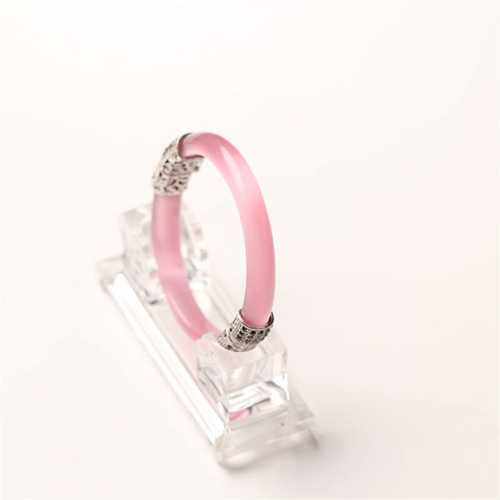 Jade Green Bangle With Sterling Silver Jadeite Bracelet Jewelry,Pink Bangle