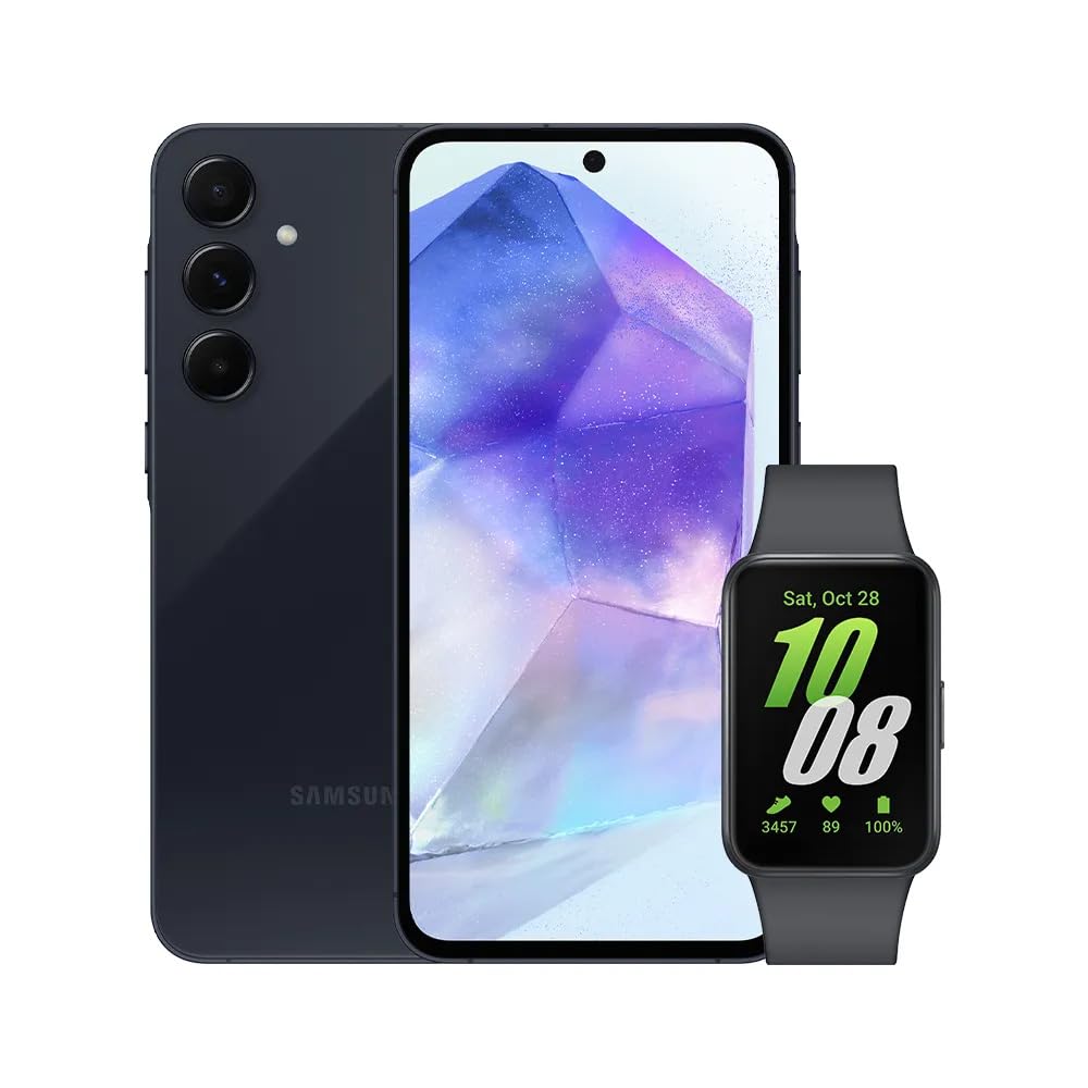 Samsung Celular Galaxy A55 5G (128GB) - Azul Escuro + Galaxy Fit3