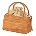 Baoblaze Rattan gewebte Tasche Strohtaschen Top Handle Weidenkörbe Handtaschen Boho Style Strandtasche Handkorb, Rechteck