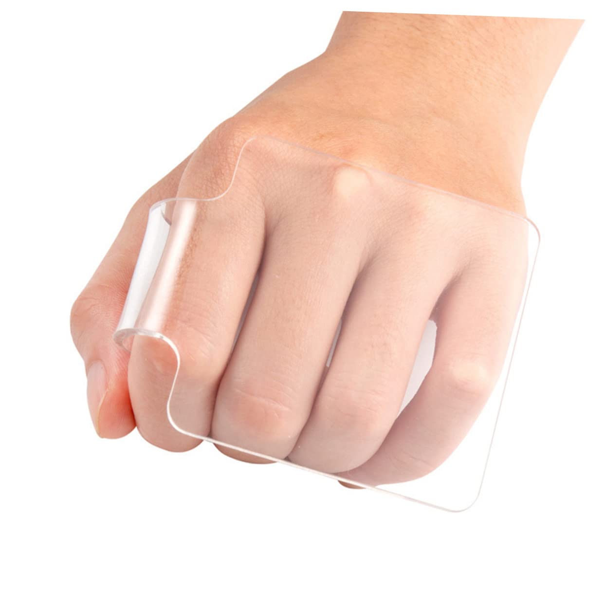 WOFASHPURET 3pcs Transparent Acrylic Nail Palette for Art Makeup for Nail Art Salons Comfortable Grip for Easy Use Crafts School Projects