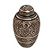 Bronze and Black Funeral Cremation Urn by Liliane Memorials - Hand Made in Brass -Suitable for Cemetery Burial or Niche- Large Size fits Remains of Adults up to 200 lbs - Rings of Love Model