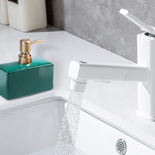 Miniatura 6 de Dispensador de jabón moderno con bomba dorada mate para baño, dispensador de loción rectangular de cerámica de 13.5 onzas, dispensador de jabón para