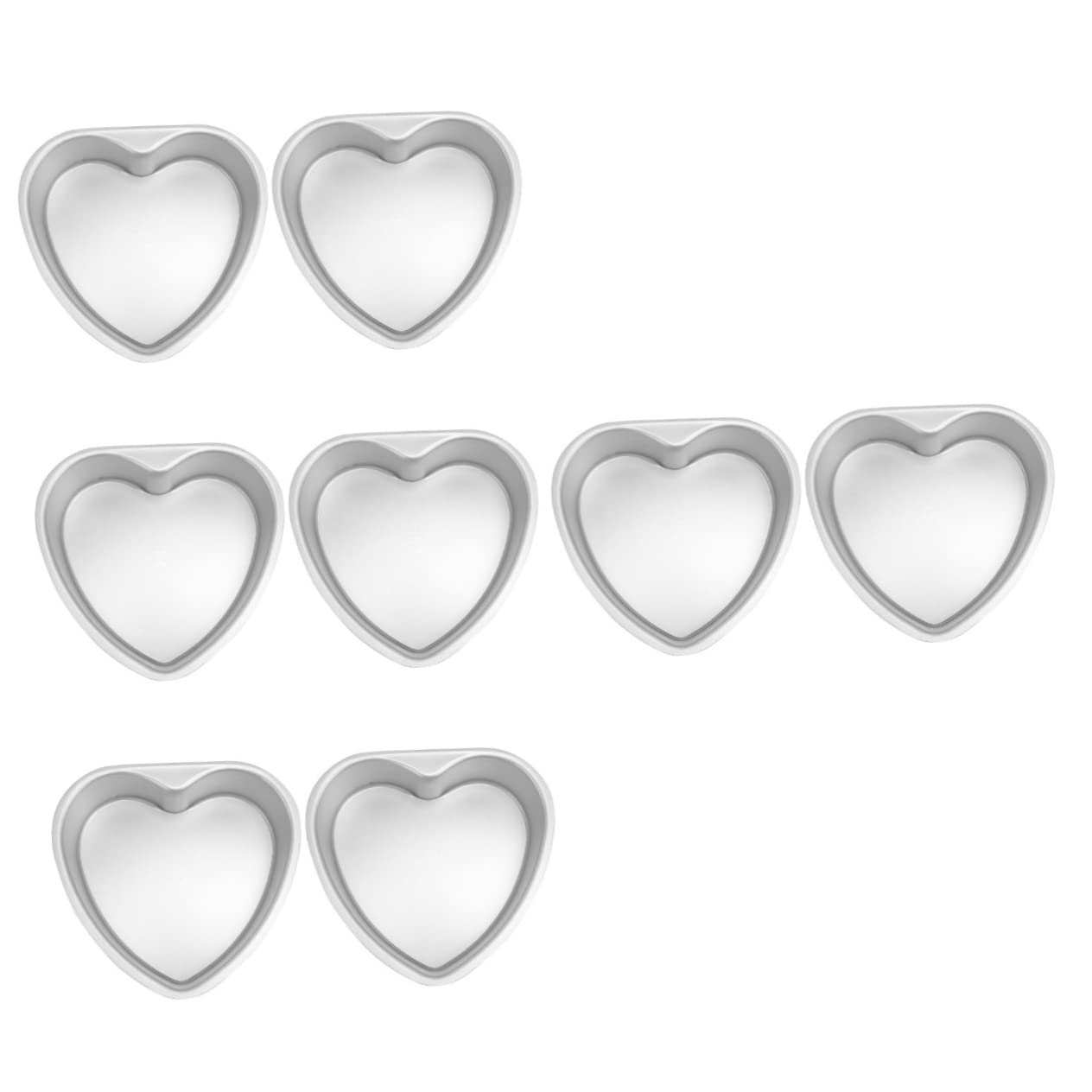 Alipis 8pièces Moules à Gâteau Forme De Cœur Outils De Pâtisserie Pour Gâteaux Personnalisés Moules à Biscuits Antiadhésifs