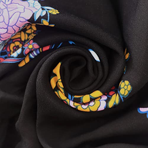 Image of R.Vivimos Women's Summer Vintage Floral Print Deep V Neck High Low Long Dresses