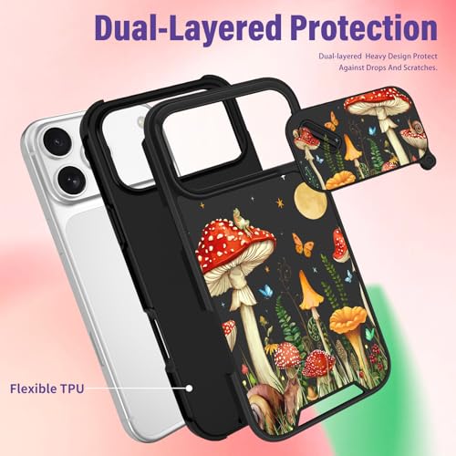 Image of Funermei for iPhone 17 Pro Max Case - Women Girls Cute Phone Cover Pretty Girly Aesthetic Black Butterfly Unique Design with Slide Camera Cover and Dual Protection Funda for iPhone 17 Pro Max Case