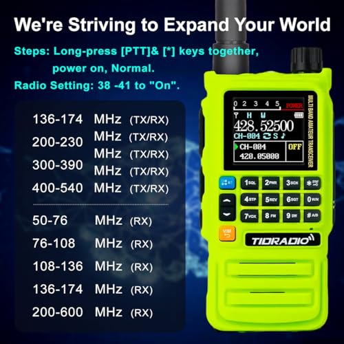 Image of TIDRADIO TD-H3 Plus Ham Radio Handheld, Bluetooth-Headphone-connectable,Wireless Programming, Multi-Band Walkie Talkies Long Range NOAA Emergency Weather Radios for Survival Gear Hunting Green 2 Pack