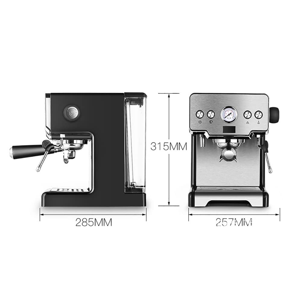 Macchina per caffè espresso semiautomatica, macchina per caffè espresso con montalatte, caffettiera per latte e cappuccino, 15 bar di pressione, serbatoio da 1,7 litri, 1450 W, acciaio inossidabile