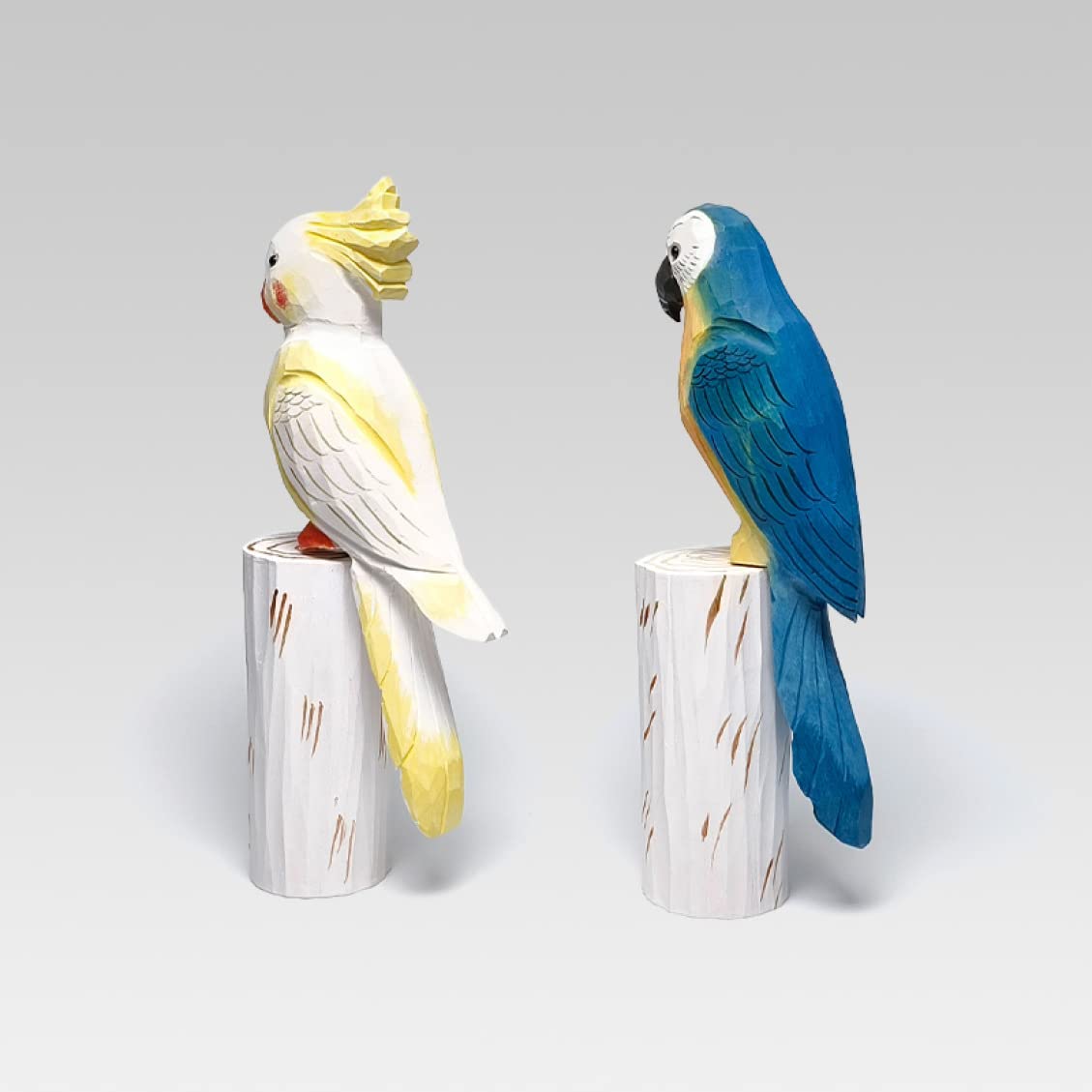 Amazon.co.jp: 鳥の木製置物 インコ 鳥の彫刻 タイプ 木製彫刻