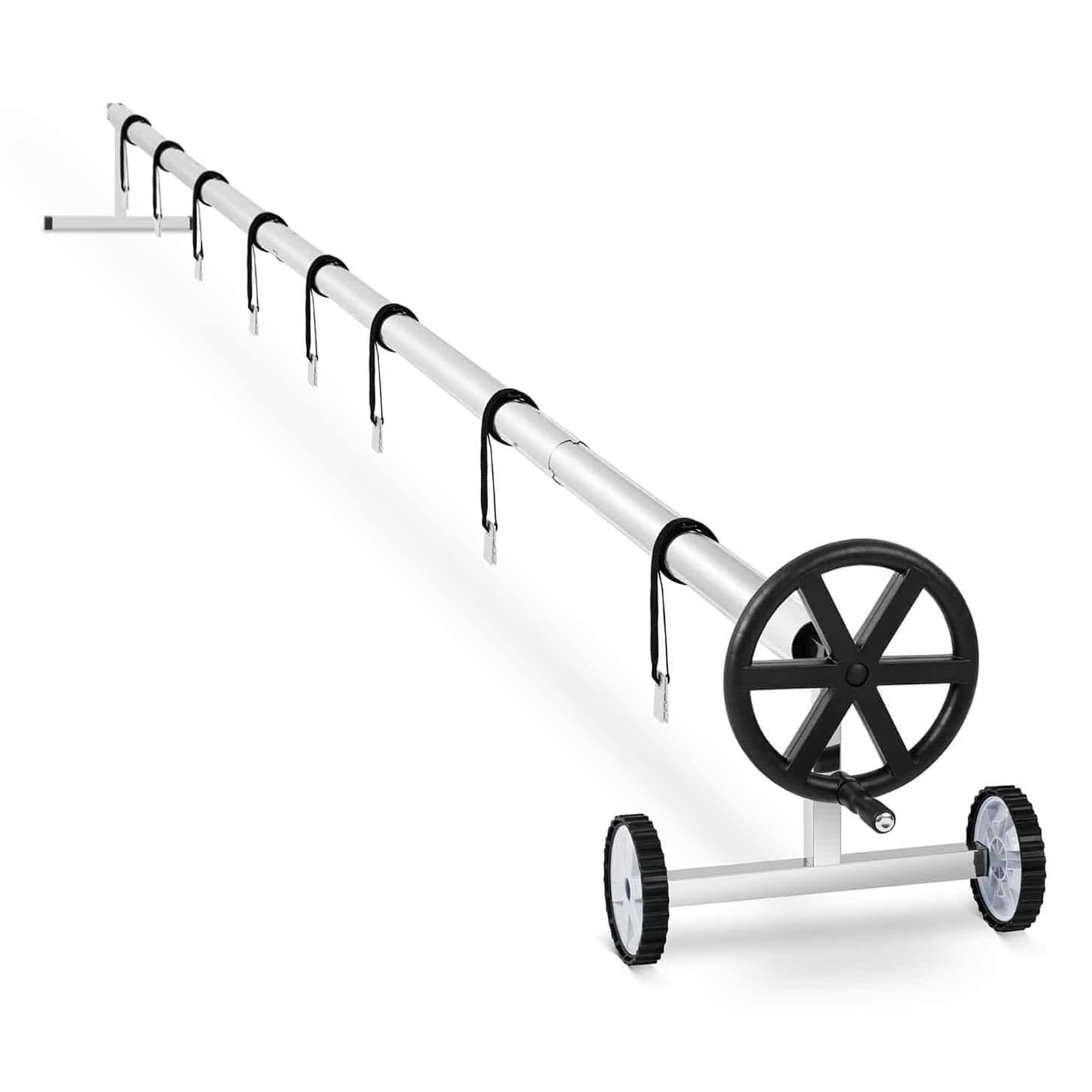 JXYQ Pool Cover Reel Set - Aluminum Above Ground Solar Cover Roller for Inground Pools, Compatible with Various Shapes