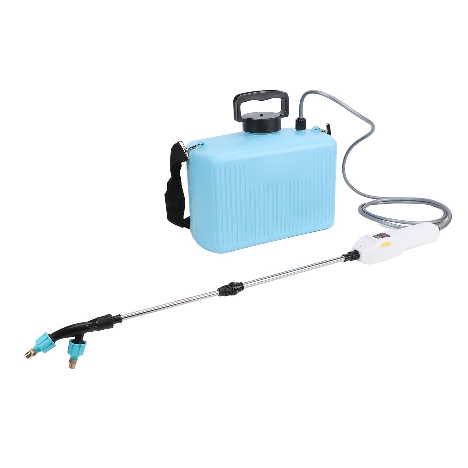 Spruzzatore Alimentato a Batteria, Spruzzatore da Giardino Ricaricabile da 10 Litri 2400 MAh, Pompa Elettrica dell'acqua con 2 velocità 3 Ugelli Bacchetta Estensibile Cinghia Regolabile per