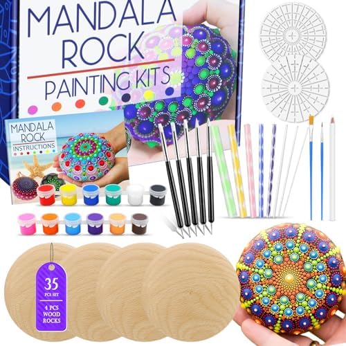 Amazon.com: Mandala Rock Painting Arts and Craft Kit for Adults Women ...