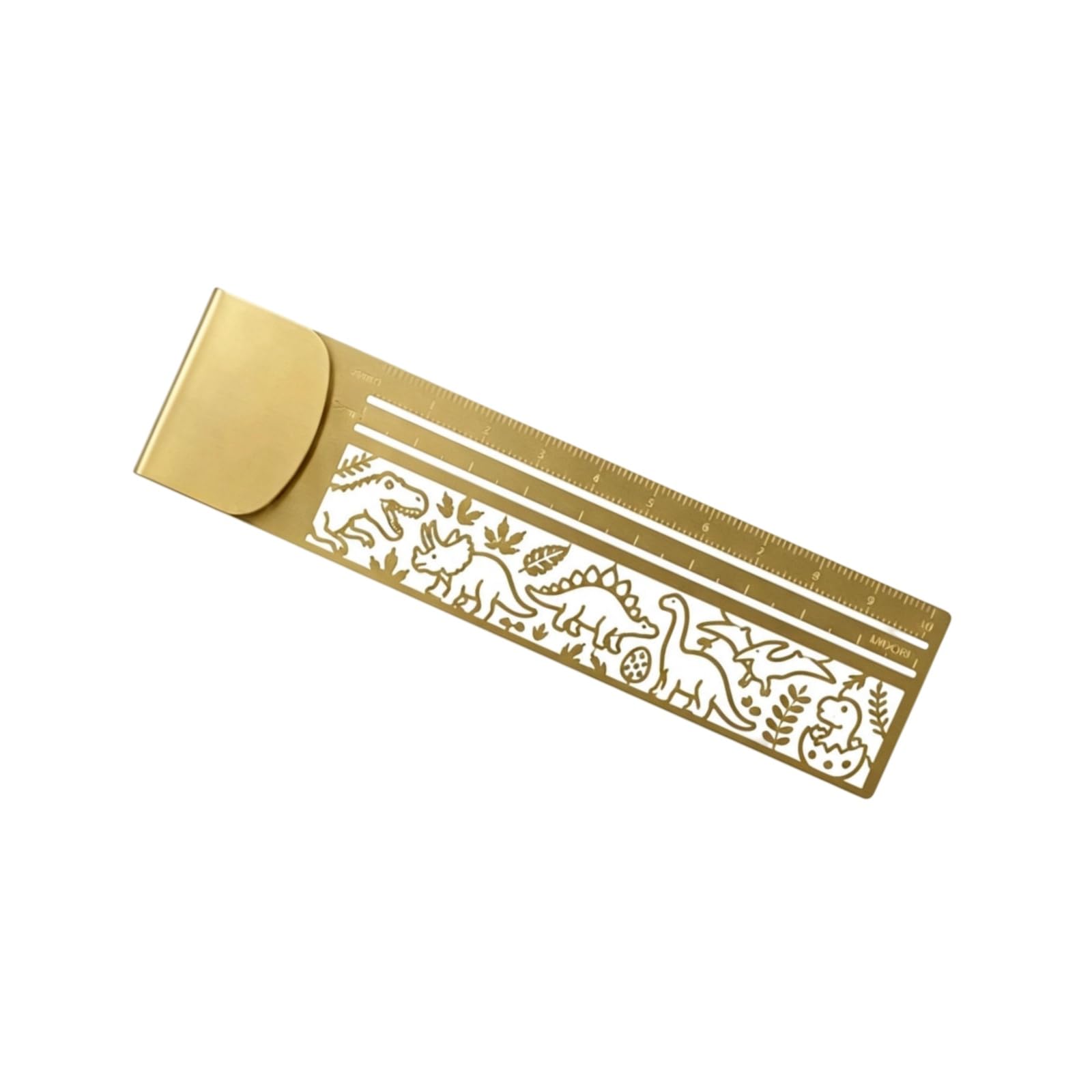Metal Bookmark Ruler, 2-in-1 Cute Hollow Cat Pattern Stencil Brass Ruler