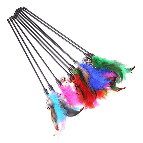 Spaufu, 4 giochi con piume artificiali per gatto