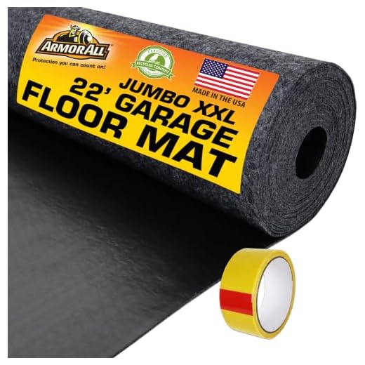 Armor All Original XL Garage Floor Mat, (22' x 8'10"), (Includes Double Sided Tape), Protects Surfaces, Transforms Garage - Absorbent/Waterproof/Durable (USA Made) (Charcoal)