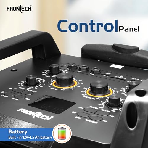 Image of FRONTECH Smash Multimedia Wireless Trolley Speaker 60W 5.0 Bluetooth Speaker with RGB Party Lights, Wireless Mic - 1 Year Warranty (SW-0175, Black)