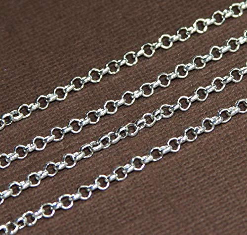 32ft Antique Silver Color Rollo Chain 3.1 mm Solder Links