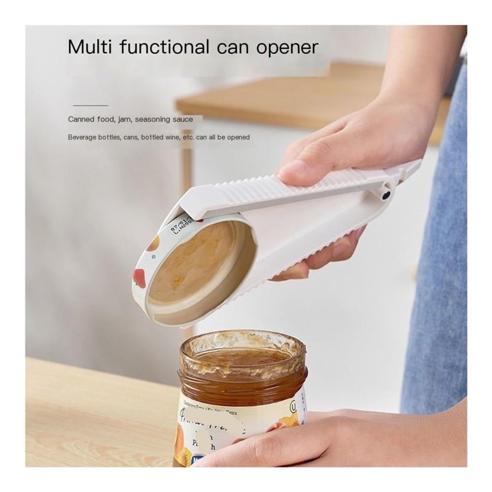 Abrelatas y botellas universal – Abridor de tarros manual de fácil agarre para cocina y hogar – Herramienta de cocina sin esfuerzo para personas mayores y artritis – Diseño duradero y compacto