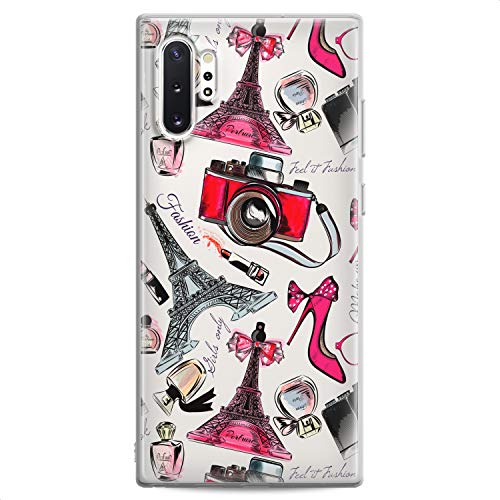 Cavka TPU Case Compatible with Samsung S21 FE Ultra S20 Plus S10 Note 20 5G S10e S9 Parise Lady Clear Girly Art Print France Design Photocam Cute Flexible Silicone Eiffel Tower Slim fit Soft Woman