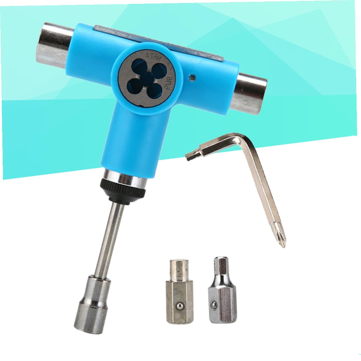Outil Skateboard Portable T-Tool Multifonction Tout-Un Acier pour Planche Longboard et Cruiser Léger et Compact Réparation Facile