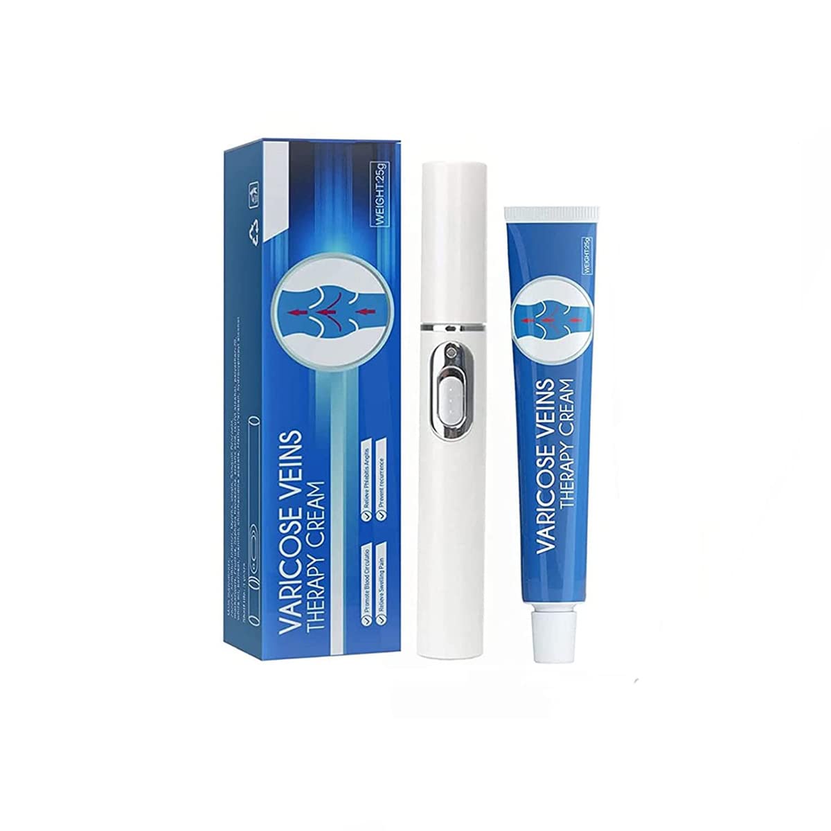 Blue Light Therapy Varicose Veins Pen/Cream - Soft Scar Removal Set,Suitable for All Skin Types (1pcs)