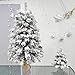 Pre-Lit Artificial Christmas Tree 3ft,Snow Flocked Xmas Pine Tree Decorated with 70 LED Lights,140 Branch Tips,7 Pine Cones,10 Red Berries Christmas Snow Tree for Desktop,Battery Powered